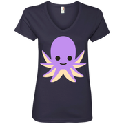Octopus Emoji Ladies’ V-Neck T-Shirt