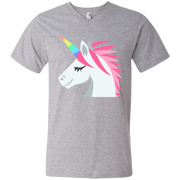 Unicorn Face Emoji Men’s V-Neck T-Shirt