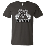 This Girl Loves Her Military Man Men’s V-Neck T-Shirt