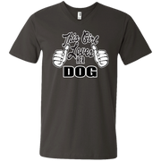 This Girl Loves Her Dog Men’s V-Neck T-Shirt