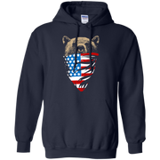 Bear Wearing American Flag Bandanna Hoodie