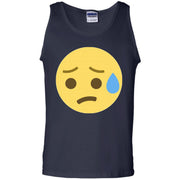 Stressed and Nervous Emoji Face Tank Top