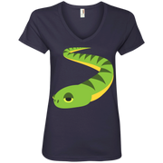 Snake Emoji Ladies’ V-Neck T-Shirt