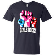 Girls Rock! Men’s V-Neck T-Shirt