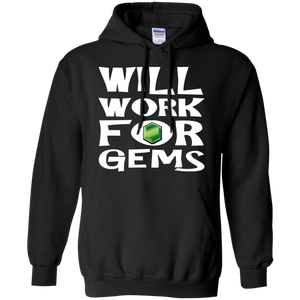 Will Work for Gems Gamer Hoodie