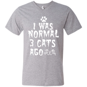 I Was Normal 3 Cats Ago Men’s V-Neck T-Shirt