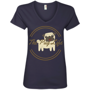 The Pug Life Ladies’ V-Neck T-Shirt