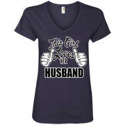 This Girl Loves Her Husband Ladies’ V-Neck T-Shirt