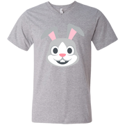 Happy Rabbit Face Emoji Men’s V-Neck T-Shirt