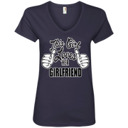 This Girl Loves Her Girlfriend Ladies’ V-Neck T-Shirt