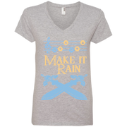 Make it Rain Duel Swords  Ladies’ V-Neck T-Shirt
