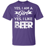 Yes, I Am A Girl Yes, I Like Beer T-Shirt