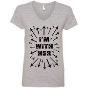 Im With Her! Ladies’ V-Neck T-Shirt