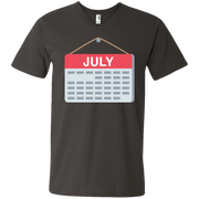 My July Calendar Emoji Men’s V-Neck T-Shirt