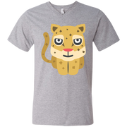 Leopard Emoji Men’s V-Neck T-Shirt