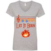 Let it Burn Song of Fire  Ladies’ V-Neck T-Shirt