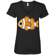 Nemo Fish Emoji Ladies’ V-Neck T-Shirt