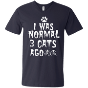 I Was Normal 3 Cats Ago Men’s V-Neck T-Shirt
