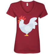 Chicken Emoji Ladies’ V-Neck T-Shirt