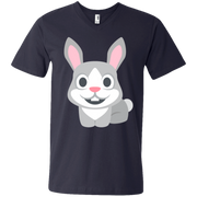 Happy Rabbit Emoji Men’s V-Neck T-Shirt