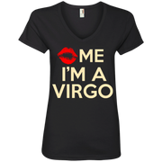 Kiss Me I’m A Virgo Ladies’ V-Neck T-Shirt