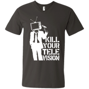 Banksy’s Kill Your Television Men’s V-Neck T-Shirt