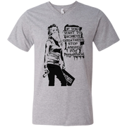 Banksy’s If You want to Achieve Greatness Stop Asking for Permission Men’s V-Neck T-Shirt