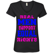 Real Men Support Equal Rights Ladies’ V-Neck T-Shirt