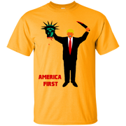 Trump Holding Statue of Liberty Head America First Unisex T-Shirt