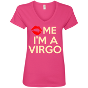 Kiss Me I’m A Virgo Ladies’ V-Neck T-Shirt