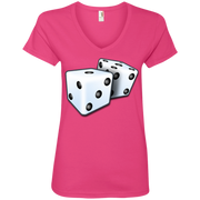 Lucky number 7 Dice  Ladies’ V-Neck T-Shirt