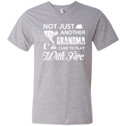 Not Just Another Grandma, I Like to Play with Fire! Men’s V-Neck T-Shirt