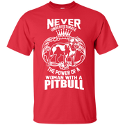 Never Underestimate the power of a woman with a Pitbull Unisex T-Shirt