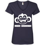 Love Monkeys Ladies’ V-Neck T-Shirt