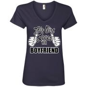 This Girl Loves Her Boyfriend Ladies’ V-Neck T-Shirt