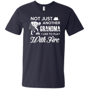 Not Just Another Grandma, I Like to Play with Fire! Men’s V-Neck T-Shirt