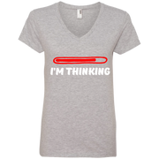 IM THINKING  Ladies’ V-Neck T-Shirt