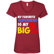 My Favourite Superhero is my Big Brother Ladies’ V-Neck T-Shirt