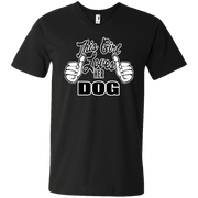 This Girl Loves Her Dog Men’s V-Neck T-Shirt