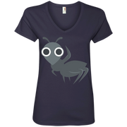 Waving Ant Emoji Ladies’ V-Neck T-Shirt