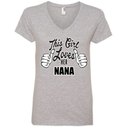 This Girl Loves Her Nana Ladies’ V-Neck T-Shirt