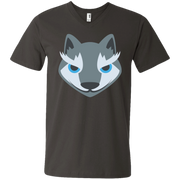 Wolf Face Emoji Men’s V-Neck T-Shirt