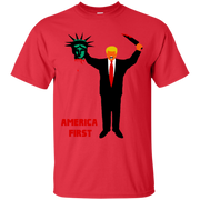 Trump Holding Statue of Liberty Head America First Unisex T-Shirt