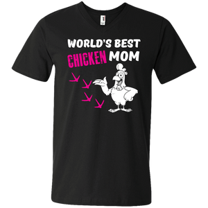 Worlds Best Chicken Mom Men’s V-Neck T-Shirt