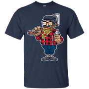 Lumber Jack Pizza Beard Cartoon T-Shirt