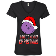 I Love to Member Christmas! Member Berries Ladies’ V-Neck T-Shirt