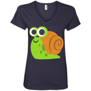 Happy Snail Emoji Ladies’ V-Neck T-Shirt
