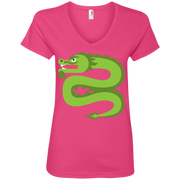Dragon Emoji Ladies’ V-Neck T-Shirt