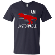 I Am Unstoppable! Dinosaur Funny  Men’s V-Neck T-Shirt
