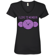 I Love To Member! 3 Member Berries Ladies’ V-Neck T-Shirt